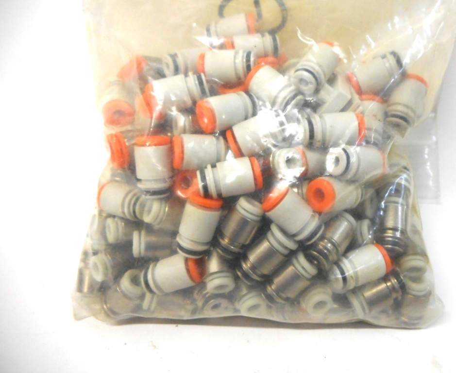 ONE TOUCH PUSH-IN AIR FITTINGS, 3/16″ TUBE CONNECTORS, LOT OF 80