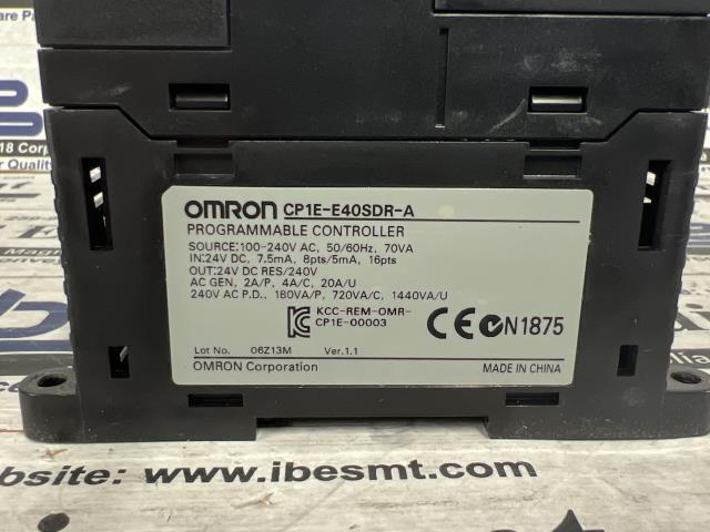 Omron Programmable Controller – CP1E-E40SDR-A w/Warranty
