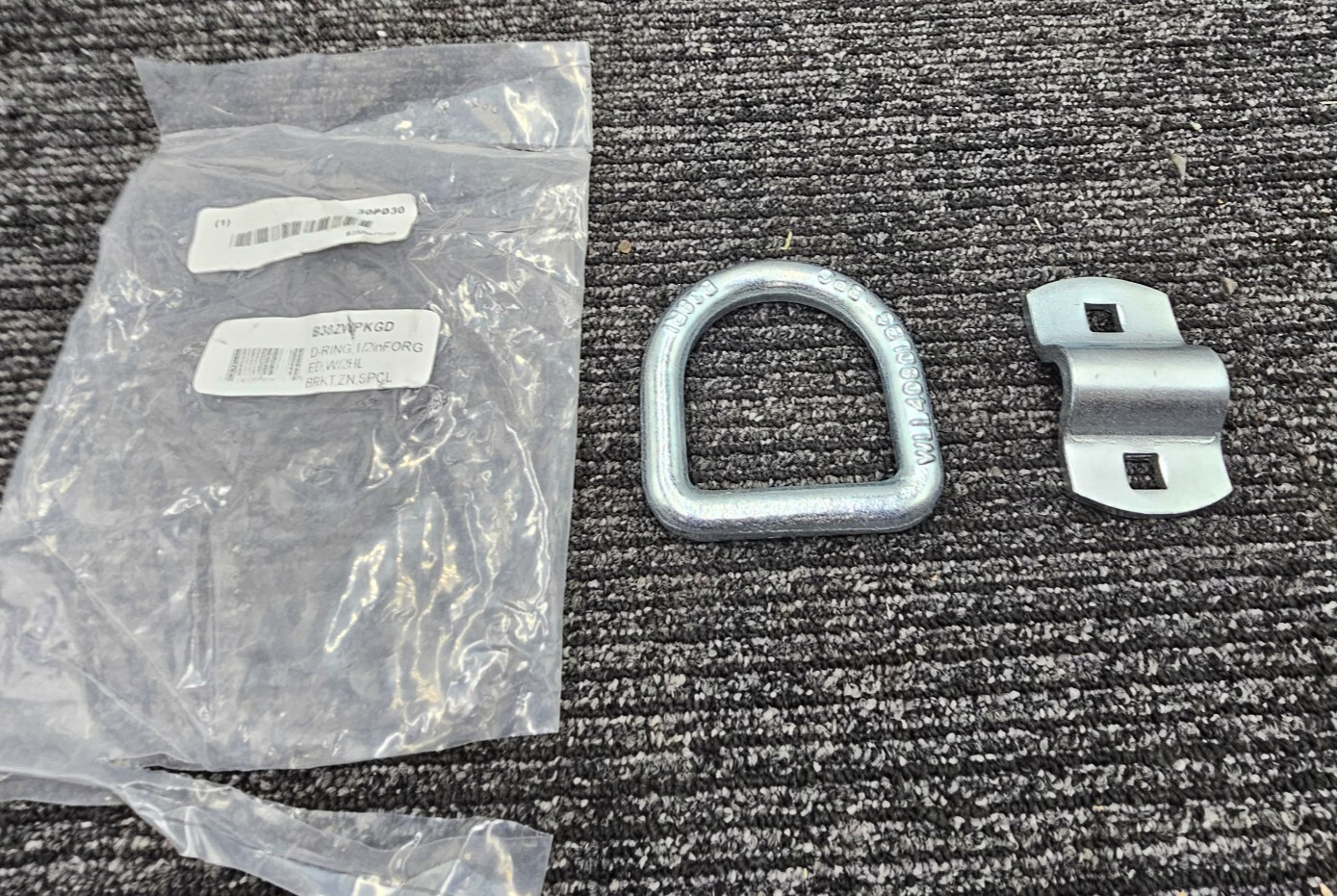 (QTY 2) Buyers B38ZWPKGD 1/2″ Forged D-Ring, 2-Hole Mounting Bracket Zinc Plated