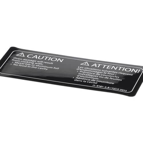 Turbochef I1-9181-3 Label Caution Empty Cavity Durable Adhesive Standard Size