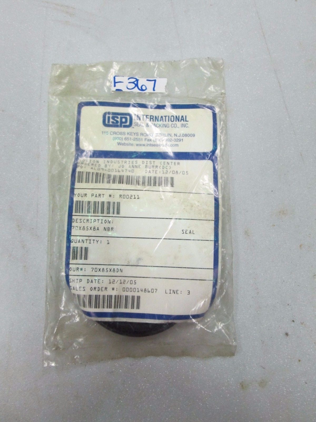 Motion Industries Oil Seal 70X85X8A NBR Nitrile Oil Seal-HMS5 Design (NIB)