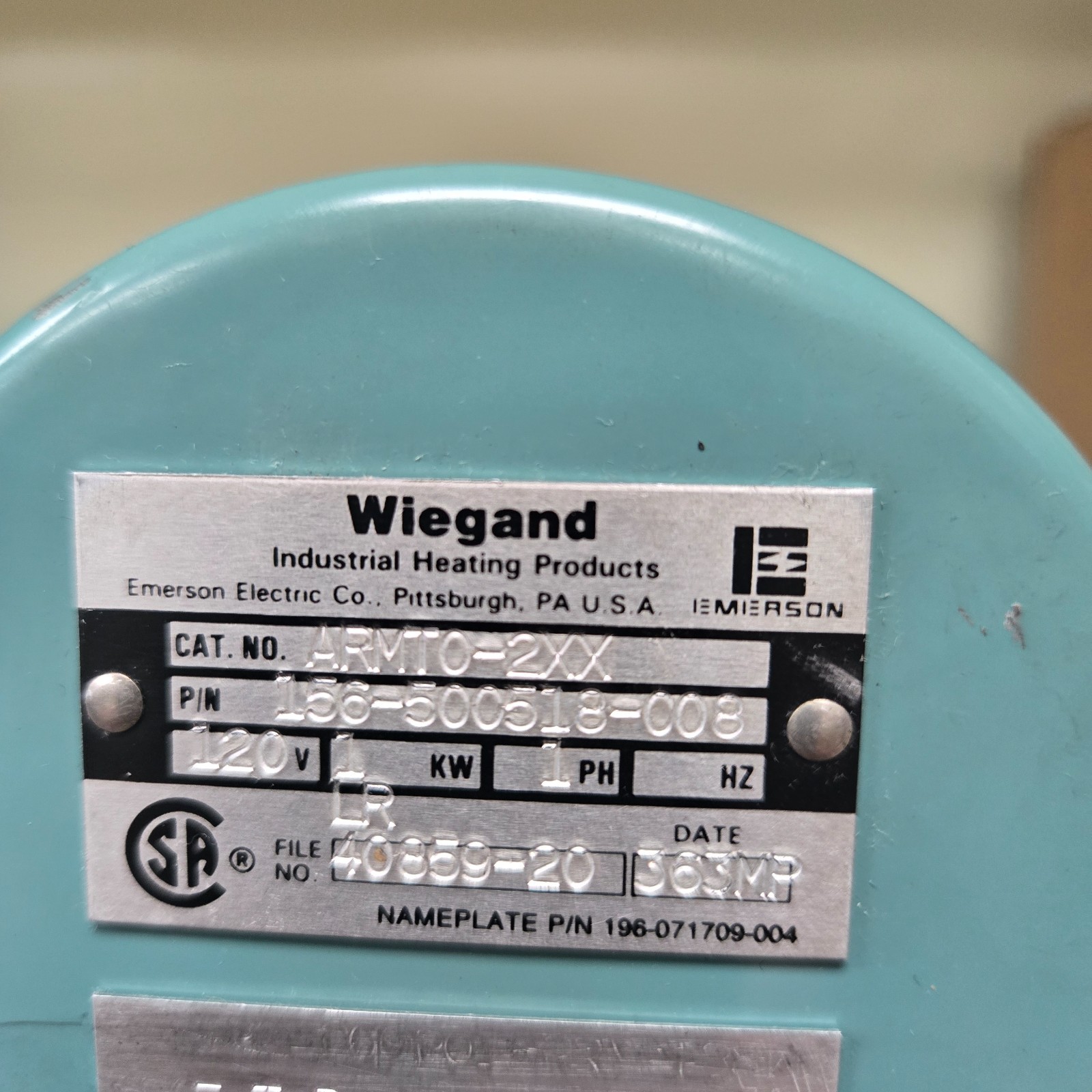 YORK 025-09445-000 – WIEGAND 156-500518-008 ARMT0-2XX 120V STANDARD