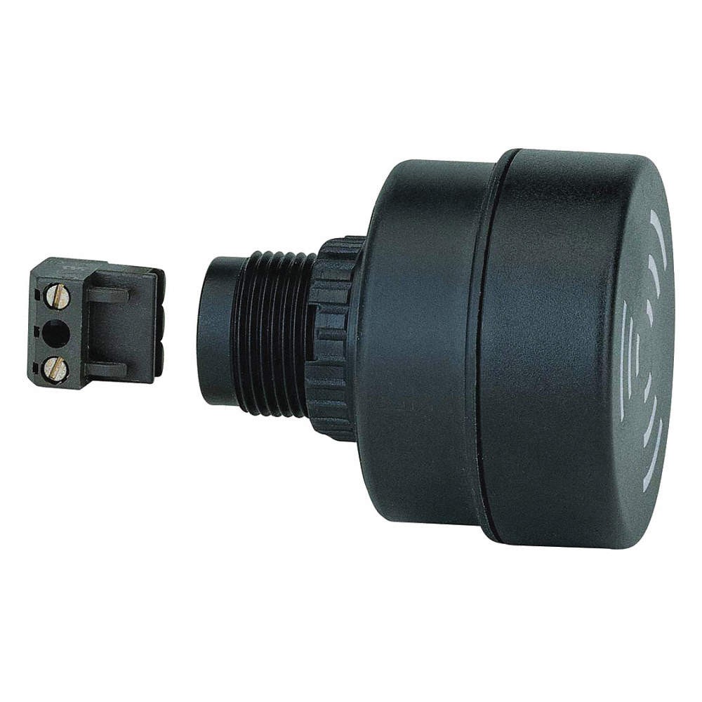 WERMA 10900075 Buzzer,24VAC/DC,Black,2-3/64″ W,IP65 452U40