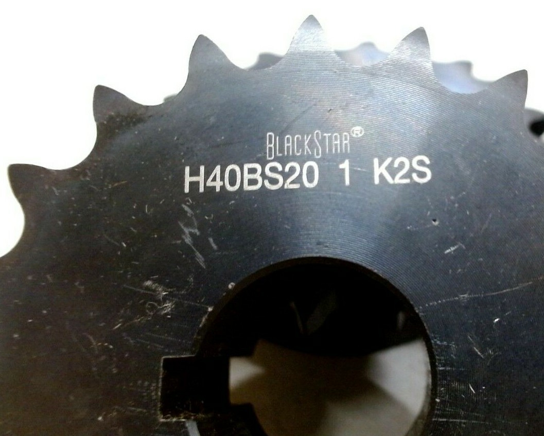 LOT/4 BLACK STAR H40BS20 1 K2S ROLLER CHAIN SPROCKET 1IN I.D. (1495) *FREE SHIP*
