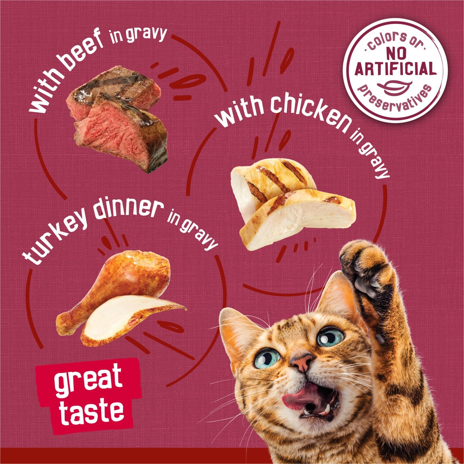 3 PACK Purina Friskies Gravy Wet Cat Food Variety Pack, Prime Filets Meaty,24ct