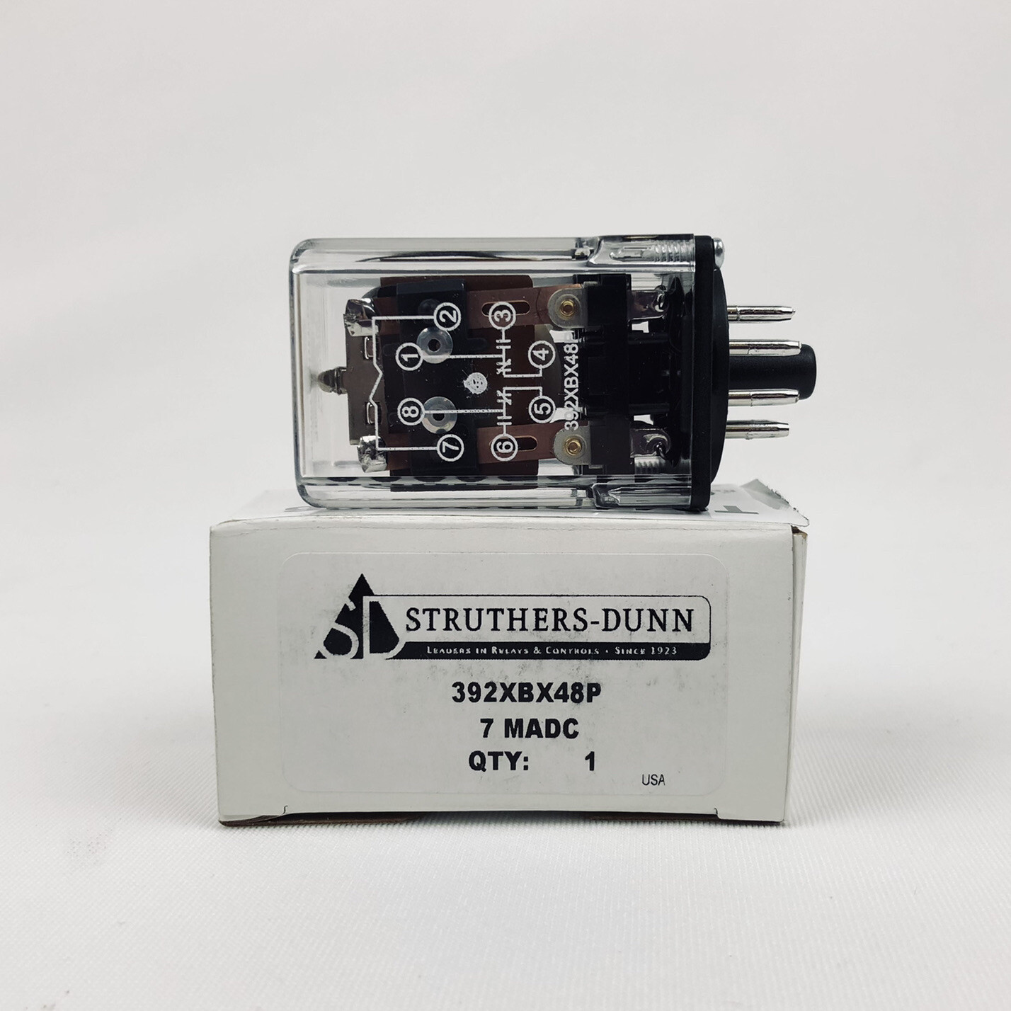 Struthers-Dunn 392XBX48P-7.MADC Electromechanical Relay 8-Pin