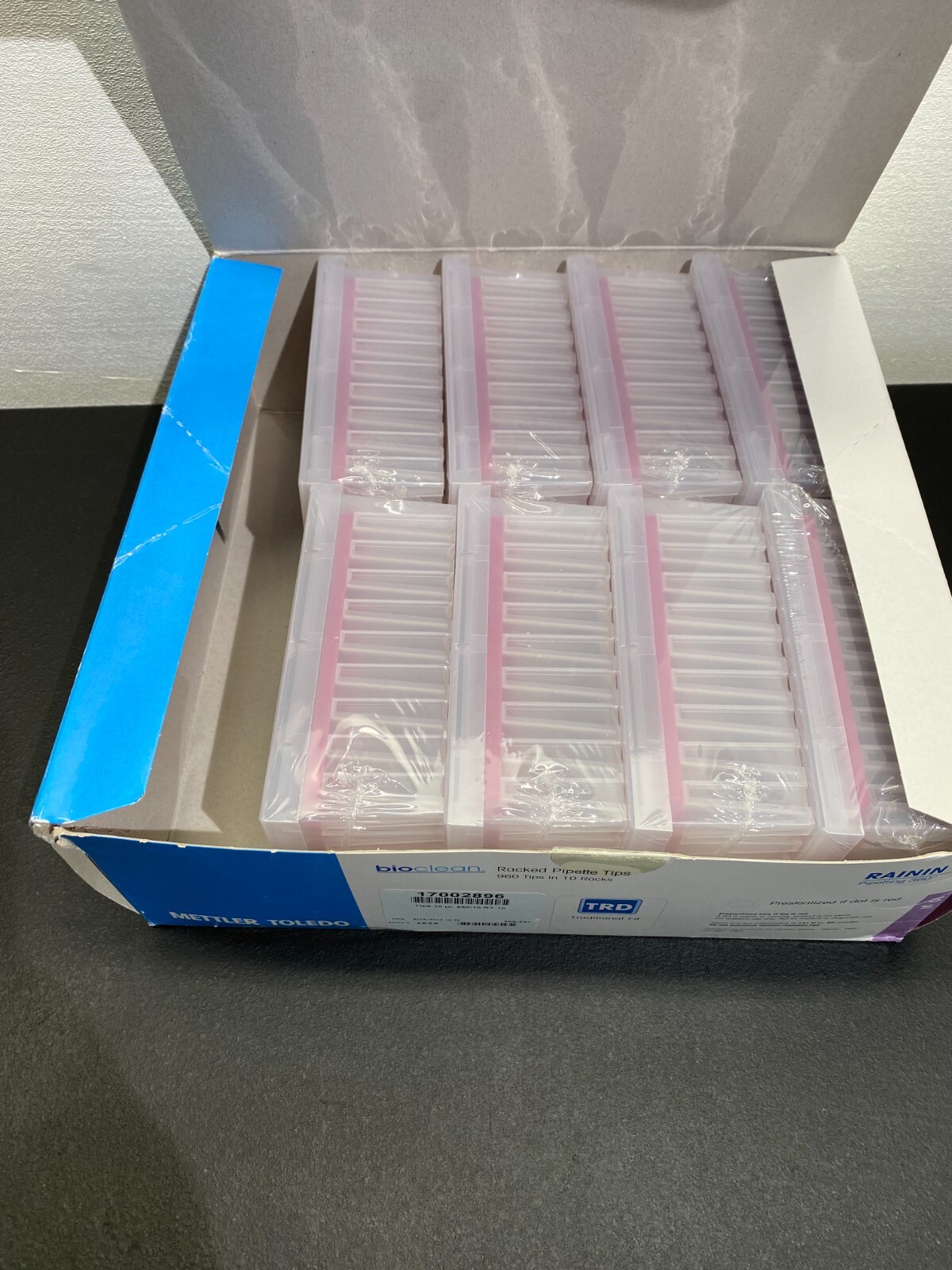 Mettler Toledo Rainin 17002896 Racked Pipette Tips 96/Rack 8 racks 10uL RT-10