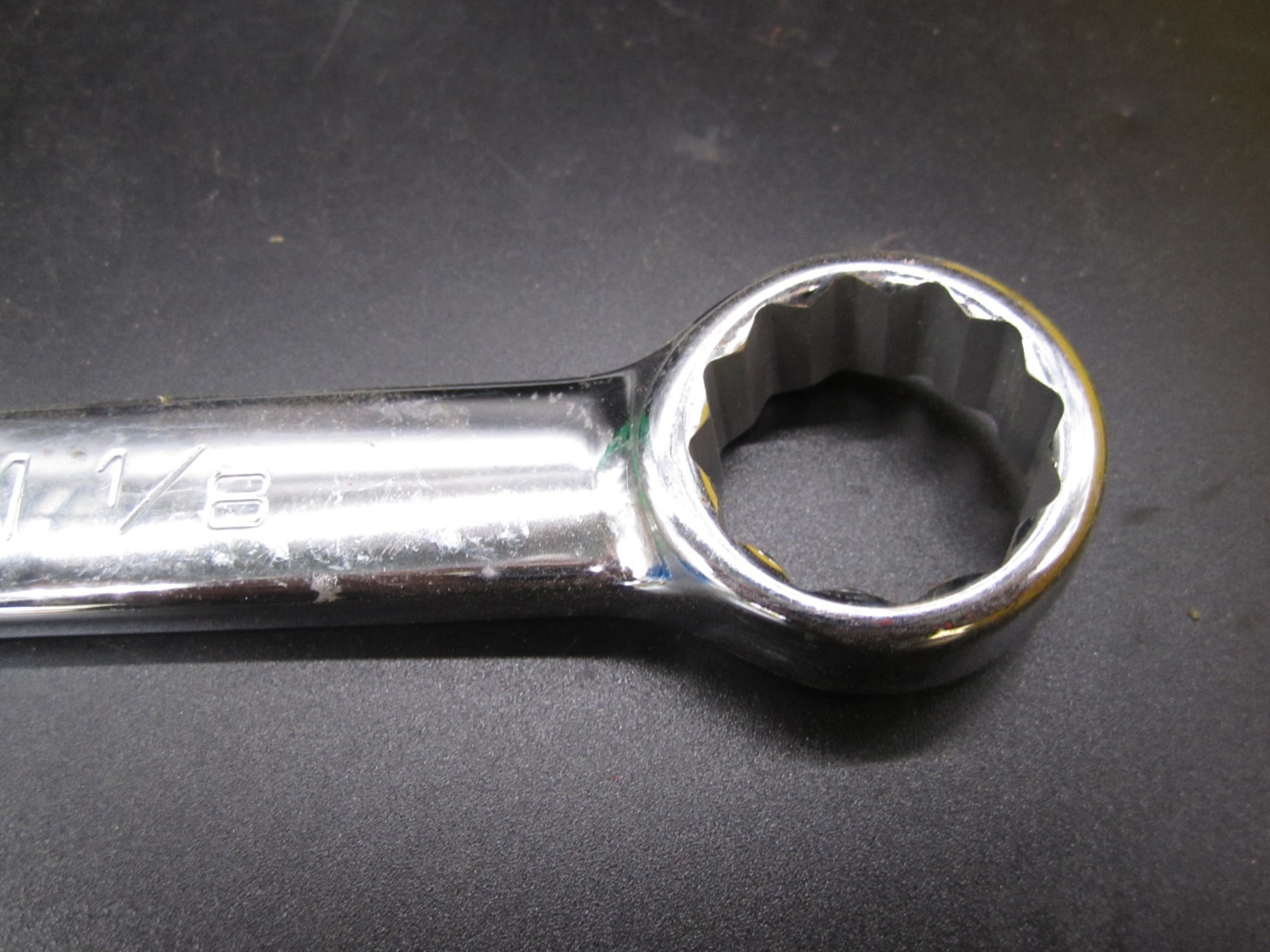 Wright Grip 1236 1-1/8” Open End Wrench Chrome finish Used Free Shipping