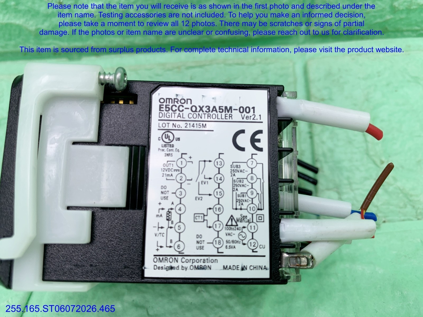 Omron E5CC-QX3A5M-001 Temp Controller as in photos, sn:6479, DHL