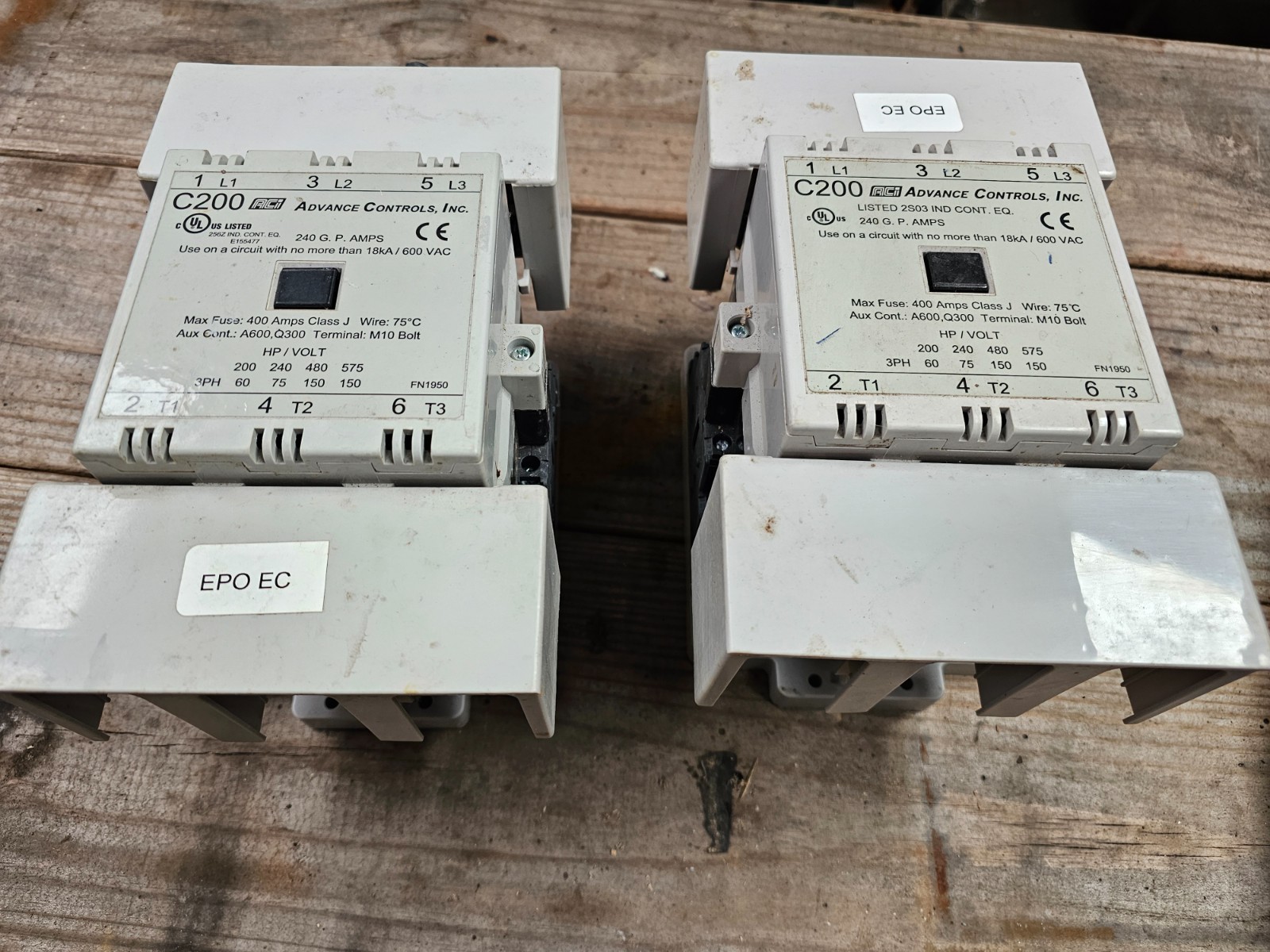 USED ADVANCE CONTROLS C200 CONTACTOR
