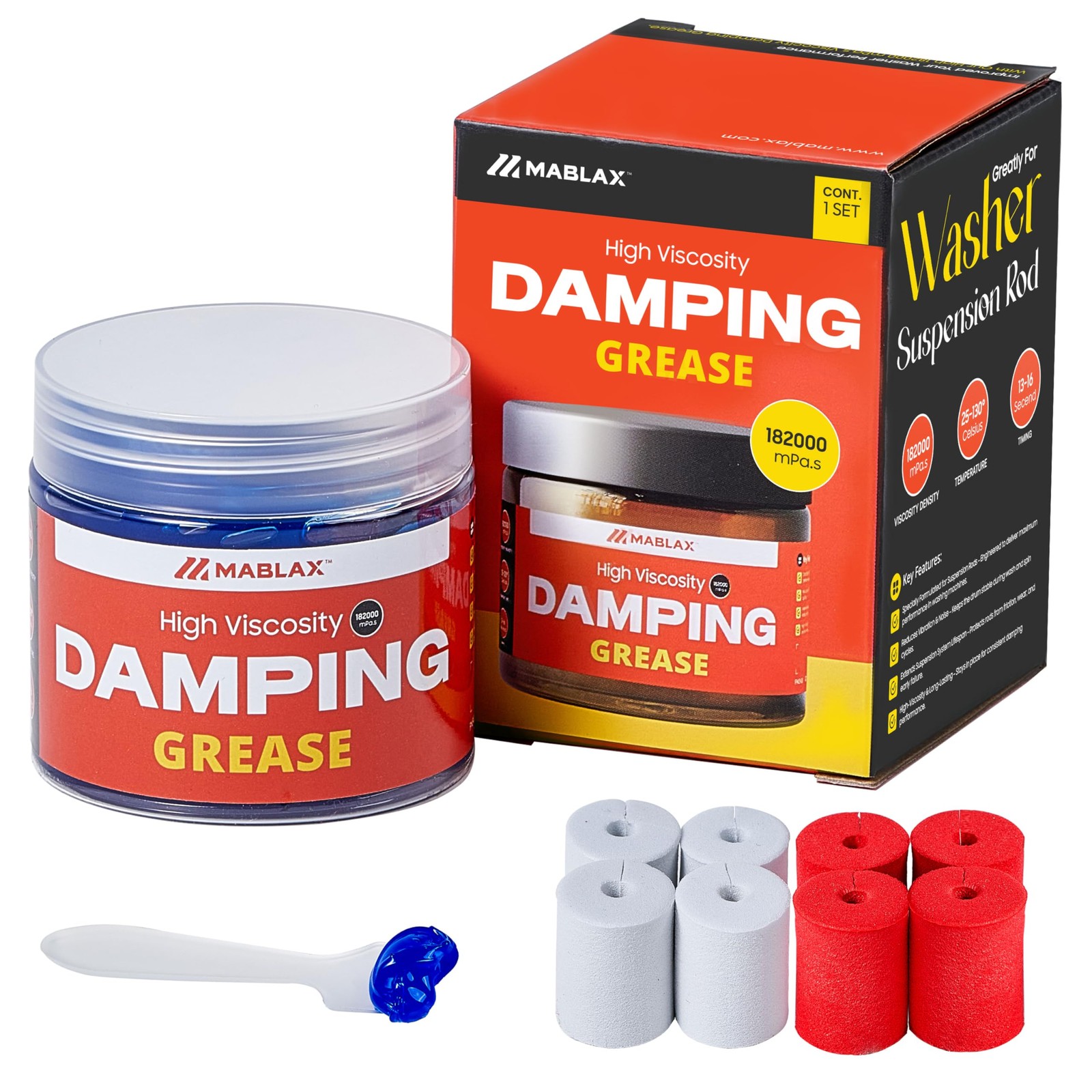 Damping Grease Kit for Washing Machine Suspension Rods with Foam Inserts | Hi…