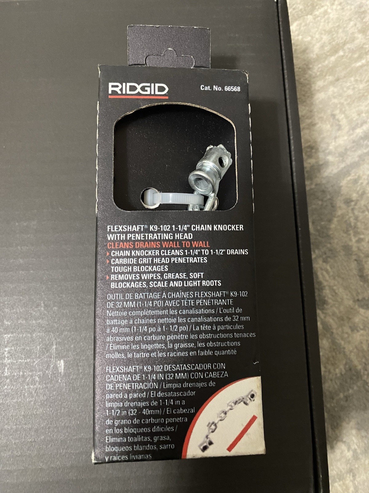 Ridgid FlexShaft Drain Cleaning Knocker & Head 1-1/4 – 1-1/2 in. Pipes 66568