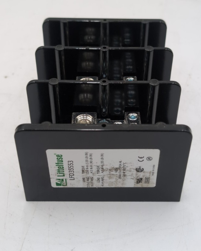 LittelFuse LFD35553 3 Pole Power Distribution Block Powr-Gard Series 350A 600V