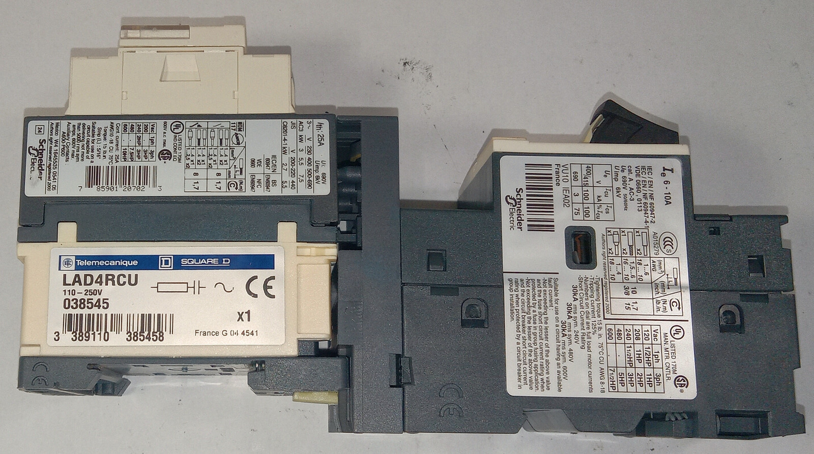 1 USED TELEMECANIQUE LC1D12 GV2ME14/6-10A DELTA STARTER ***MAKE OFFER***