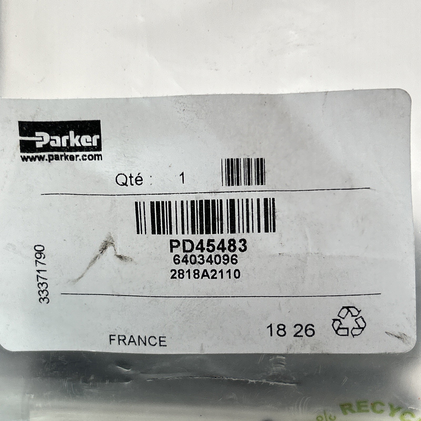 NEW PARKER PD45483 CONTROL VALVE 30-145PSI 5/3-WV/S9 511G-1/4N-SO