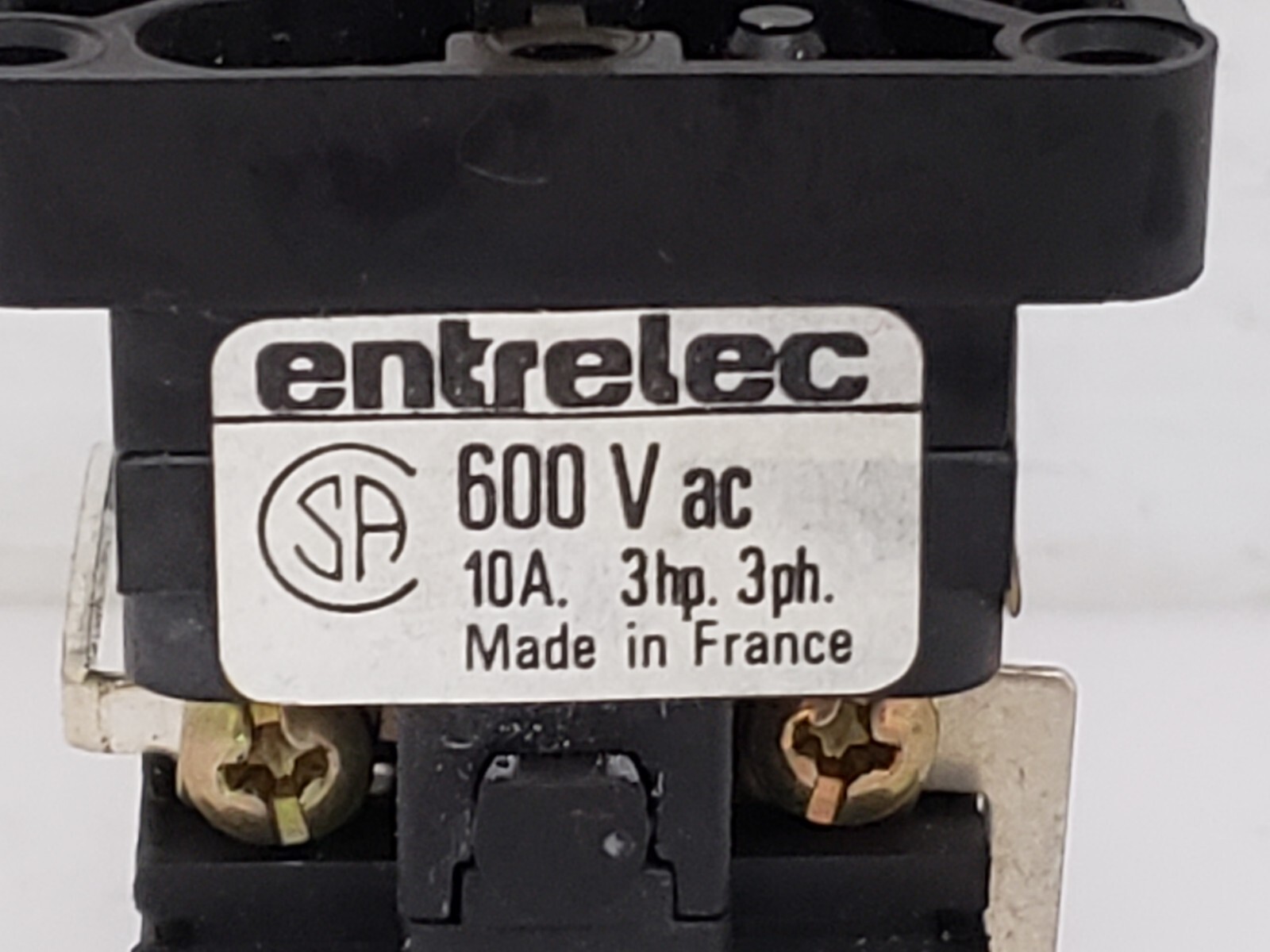 ENTRELEC VY10/T/V11/ST/C88 ROTARY CAM SWITCH 600V AC 10A 3 PHASE