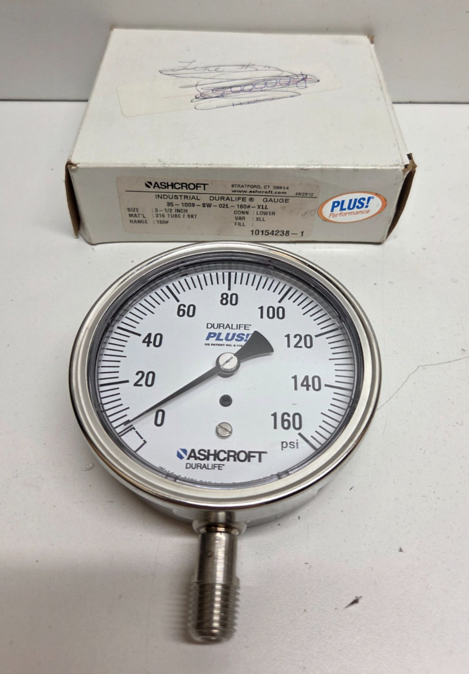 NEW IN BOX! ASHCROFT 3-1/2″ 0-160 PSI 1/4″ PRESSURE GAUGE 35-1009-SW-02L-160#XLL