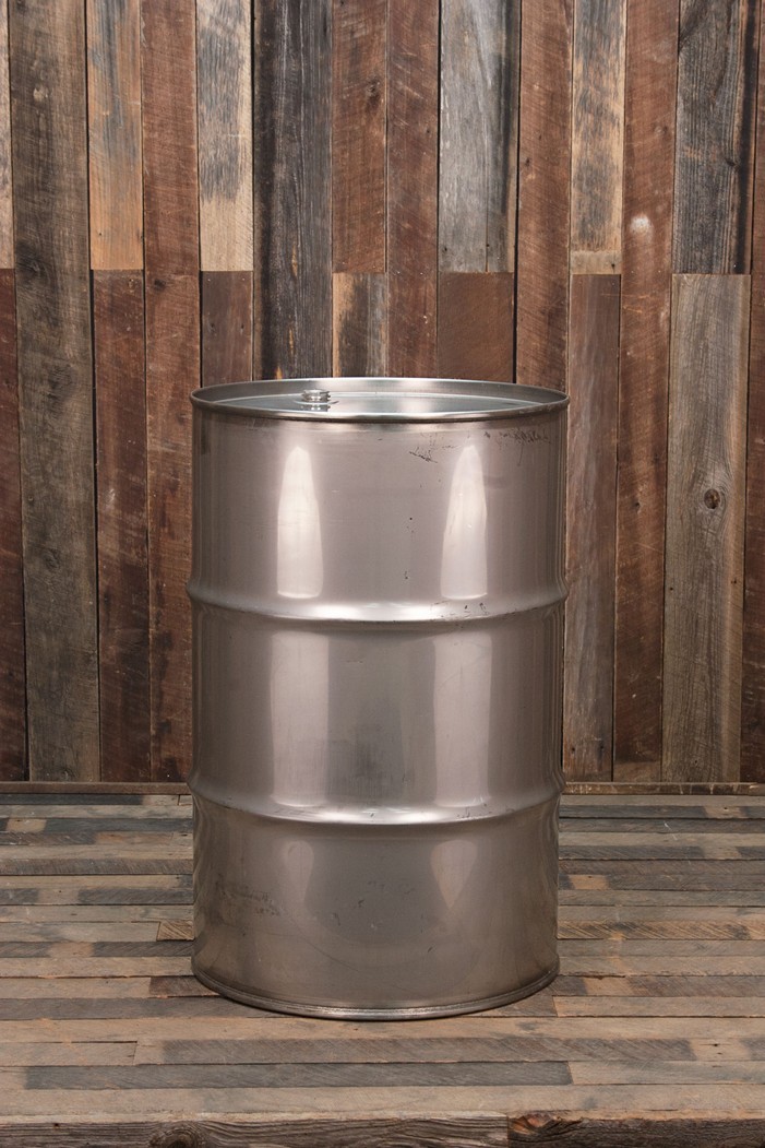 55 Gallon Stainless Steel Drum Barrel Closed Top Used