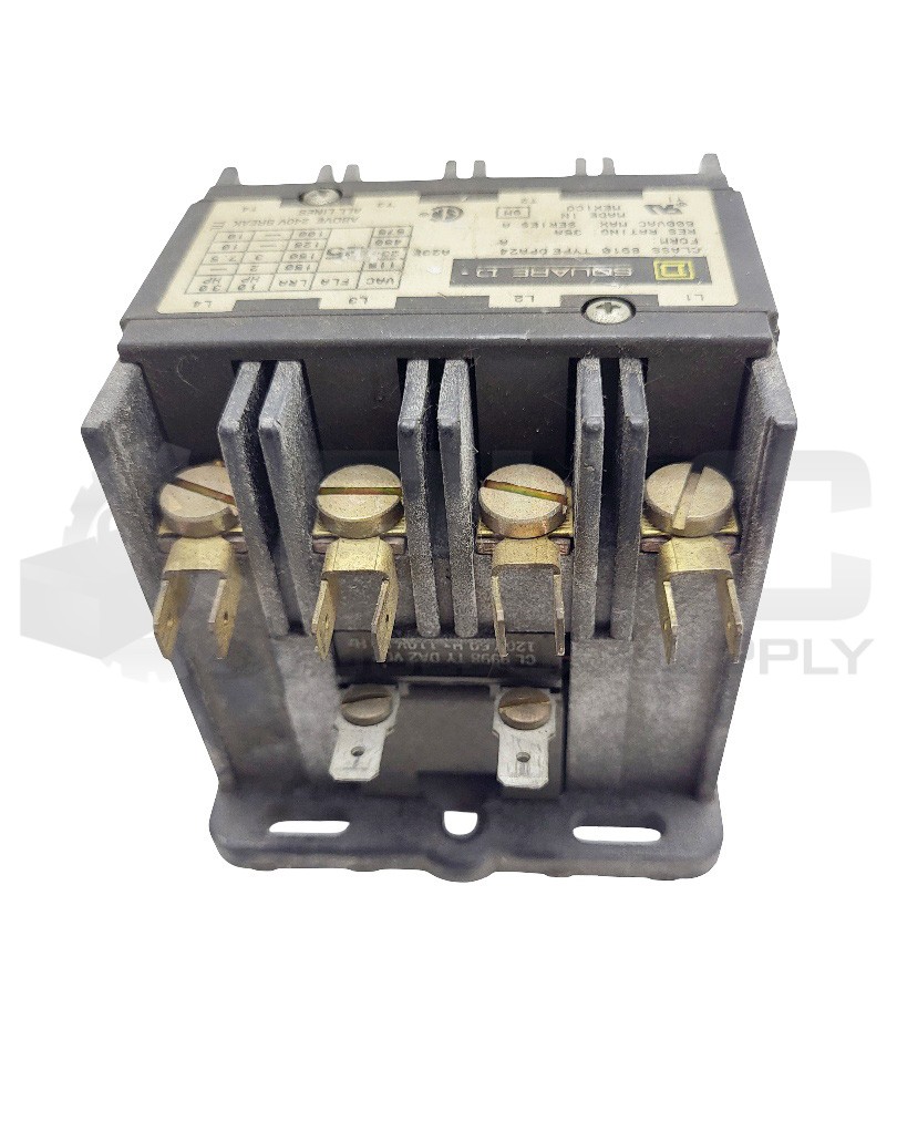 SQUARE D 8910 DPA24 /A CONTACTOR 35A W/ CL 9998 TY DA2 V02 120V/60HZ 110V/50HZ