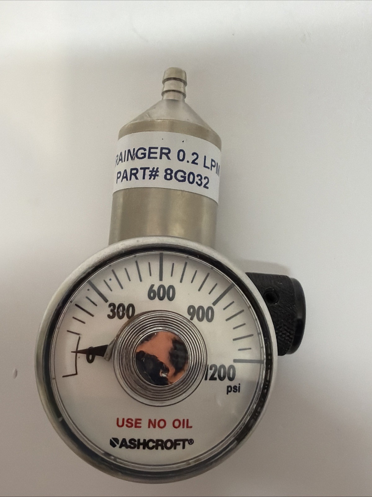 Ashcroft GRAINGER GAS REGULATOR 0.2 LPM 1200 PSI MAX Part 8G032