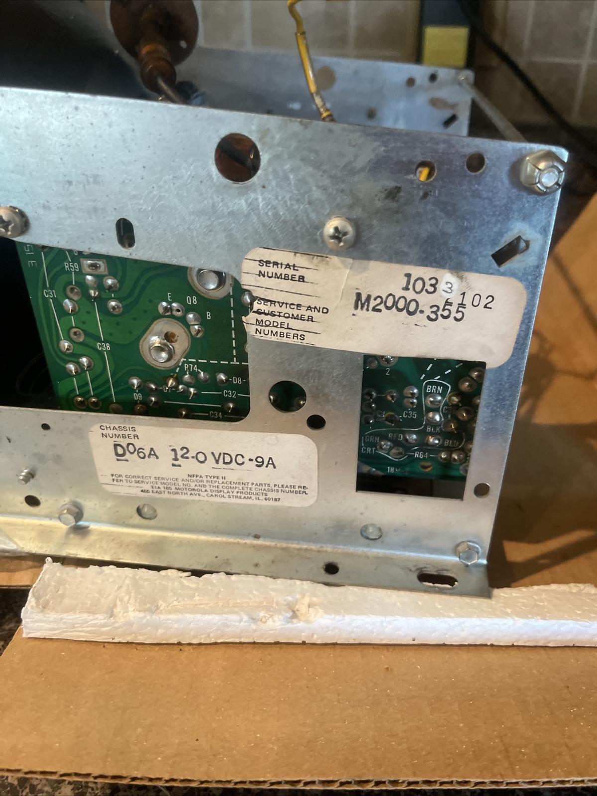 ZEBRA M2000-355 M2000355 9 Inch CRT Display Composite Input