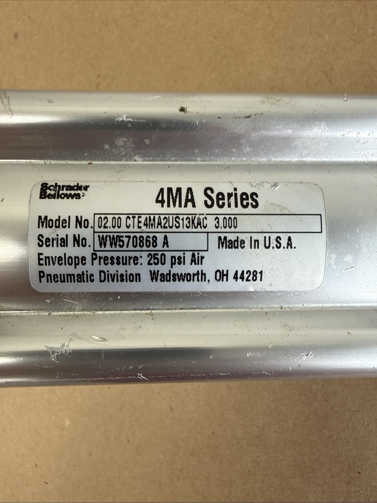 SCHRADER BELLOWS 4MA 02.00 CTE4MA2US13KAC 3.000