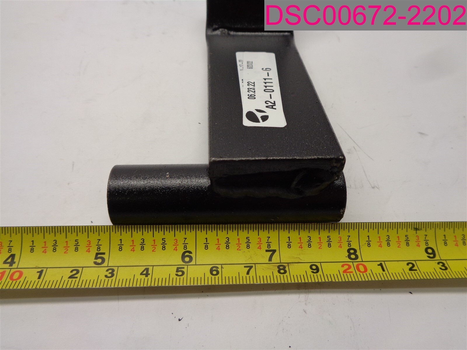A2-0111-6. 2-3/4″ x 7/16″ID. 1-1/2″wide x 3/8″thick x 4-1/2″long.