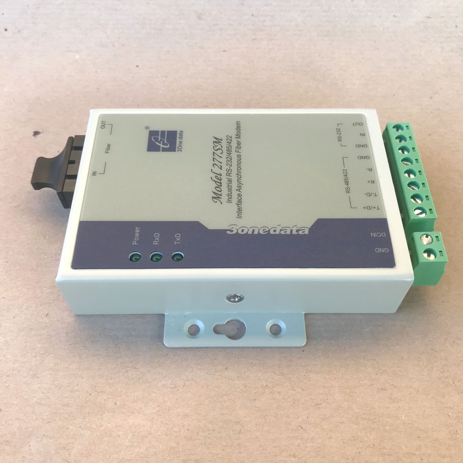 3ONEDATA 277SM INTERFACE ASYNCHRONOUS FIBER MODEM RS232/485/422 MODEL277SSC20KM