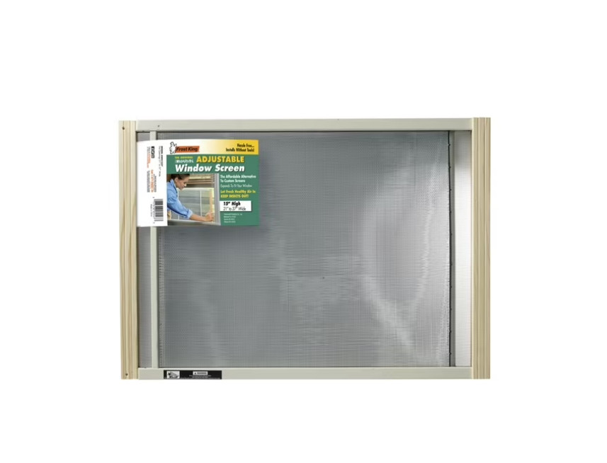 Frost King AWS1537/6W W.B Adjustable Window Screen 15in High with Wood Frame