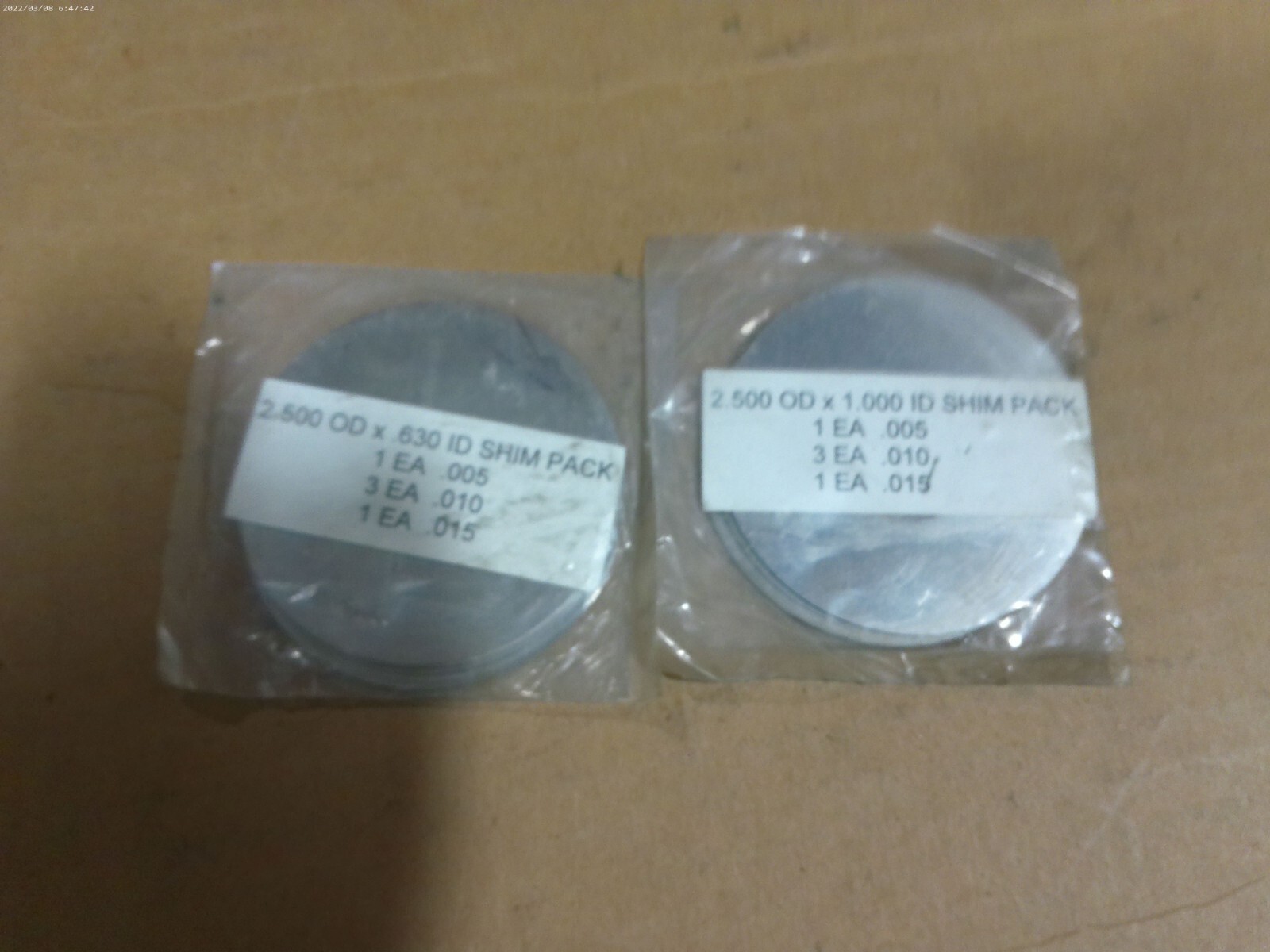 TEN !!! Shims 2.500 O.D. x 1.000 I.D.