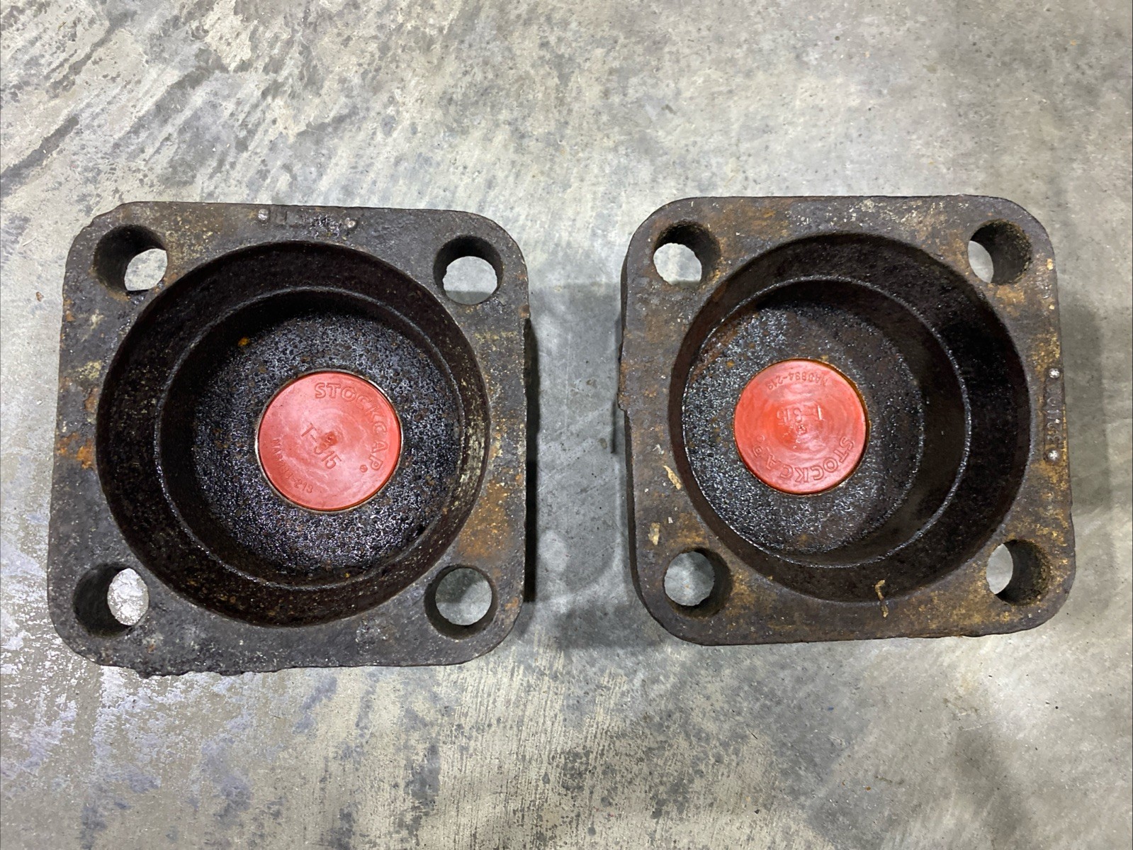 Lot of 2 – Union Ductile Iron Cap 3″ Flange Joint C153 USA 4 Bolt 350 DI