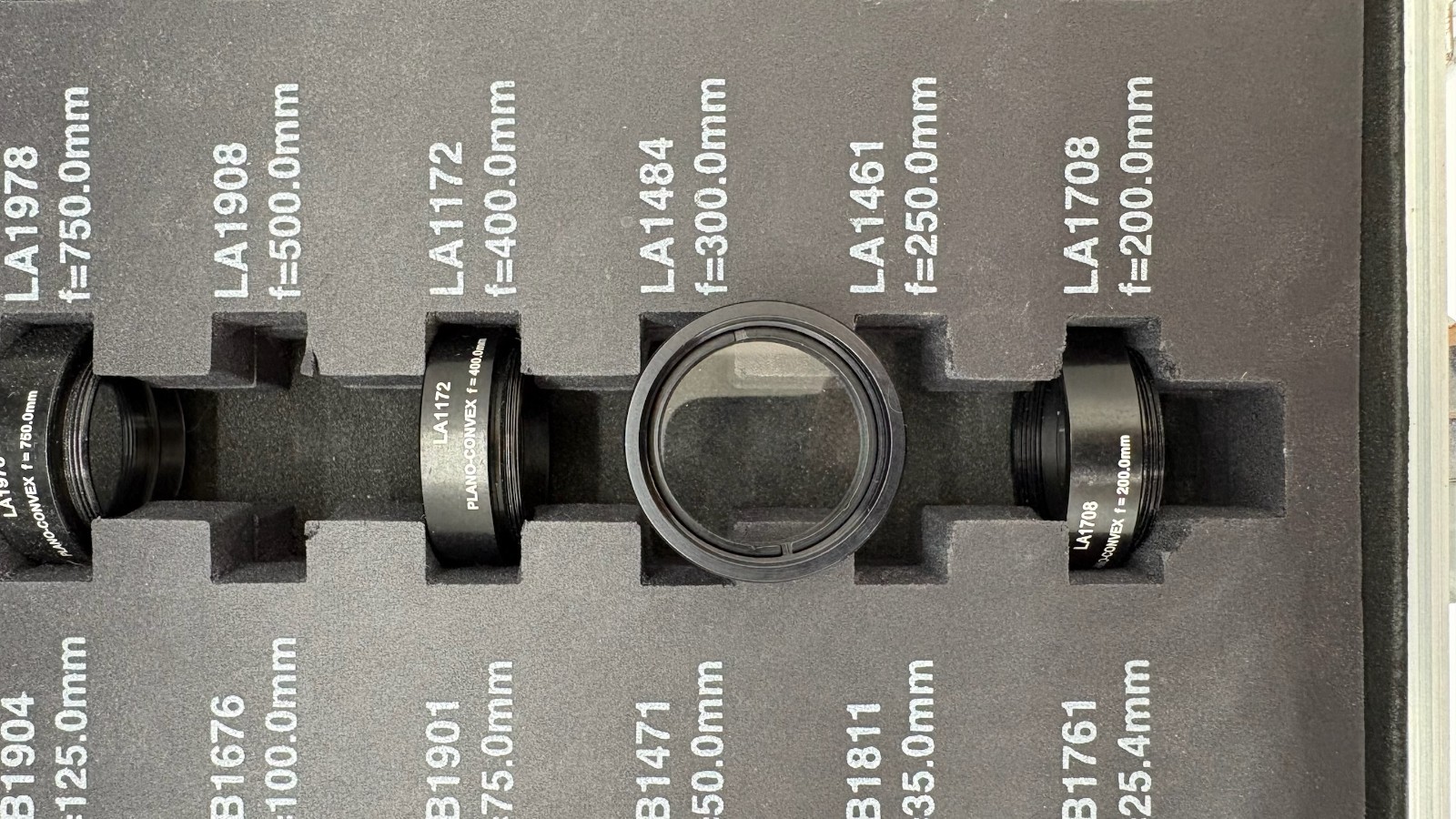 Thorlabs Mounted Lens Kit – Partial Set – 10 N-BK7 Spherical Singlet Optics SM1