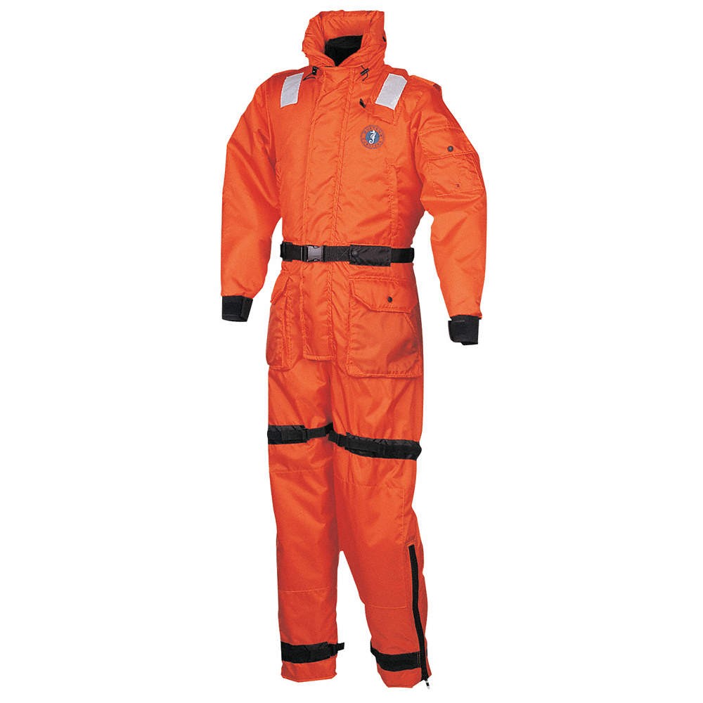 MUSTANG SURVIVAL MS2175-2-L-206 Anti-Exposure Work Suit,L,Orange 9YLJ1