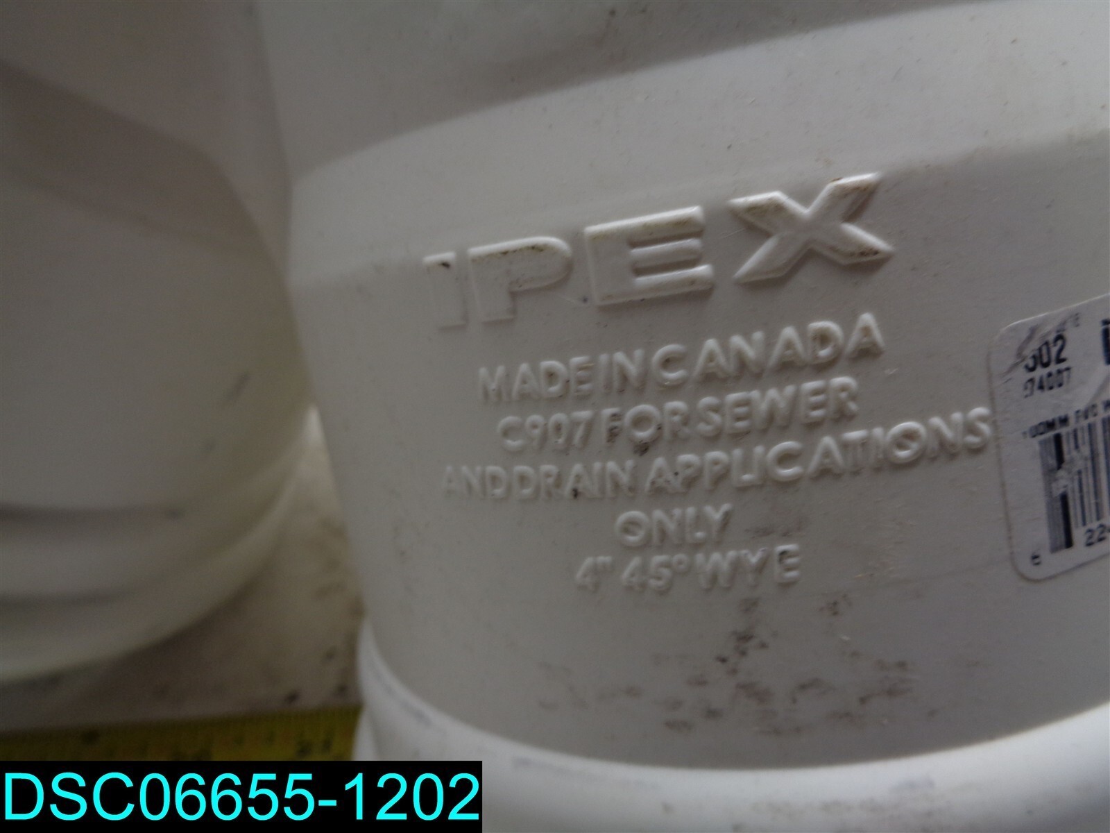 4″ PVC SDR 35 1/8 Bend 45Ã‚Â° Wye 622454809635