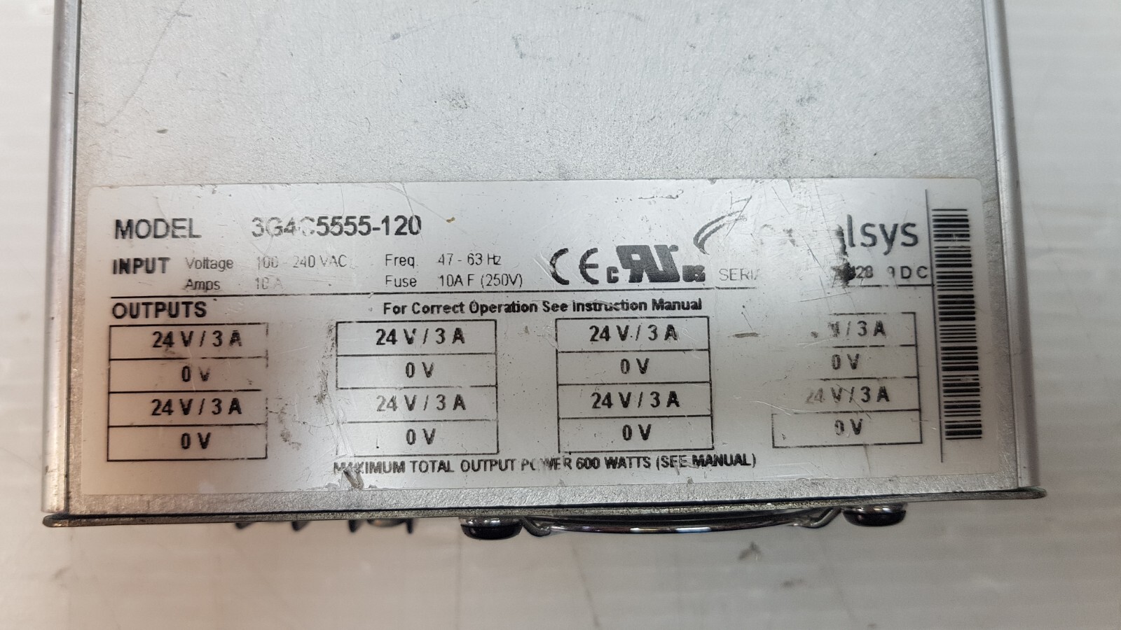 LUMENIS EXCELSYS POWER SUPPLY 3G4C5555-120