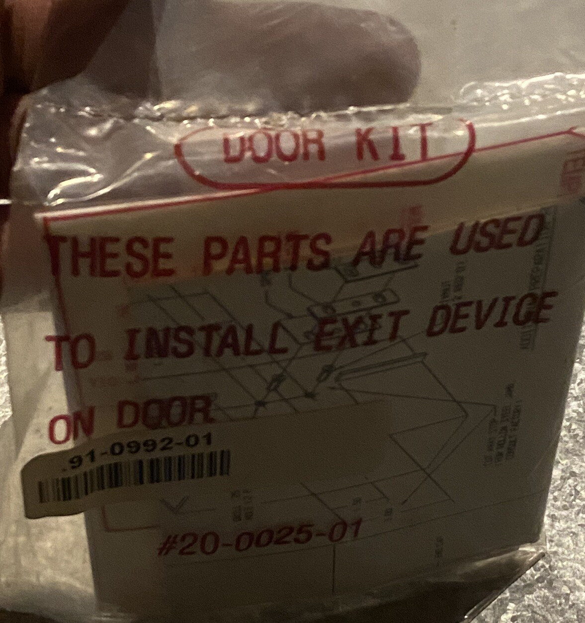 Adams Rite 91-0992-01 Door Kit used to Install Exit Device New Sealed 20-0025-01