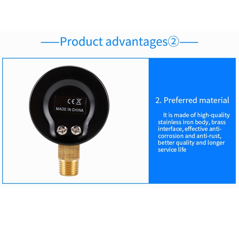 Stainless Steel 14in Pressure Gauge for Industrial HVAC Plumbing 0 4 Bar