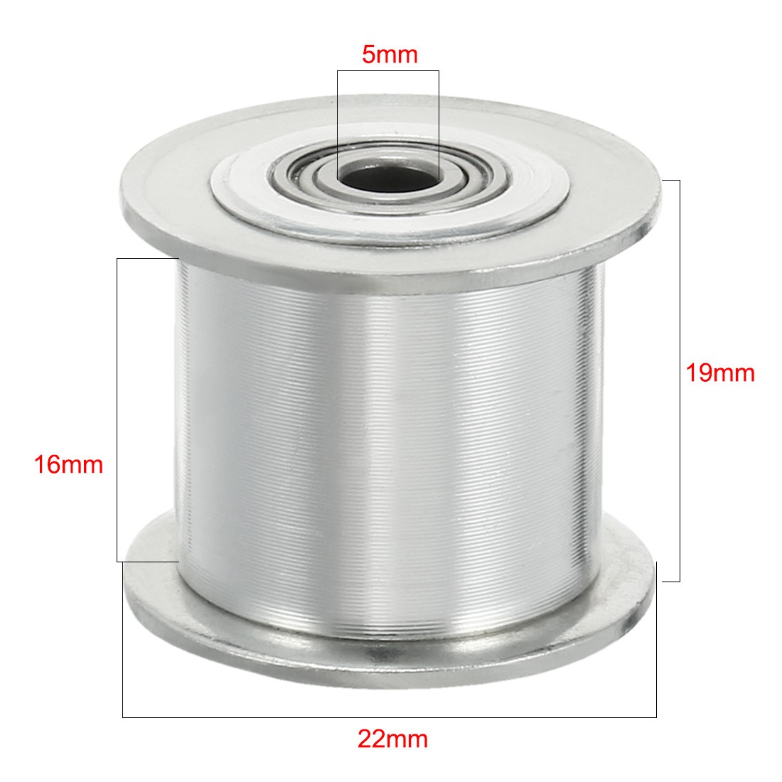 Aluminum 20T 5mm Bore 3mm Pitch Toothless Timing Belt Pulley for 15mm Belt
