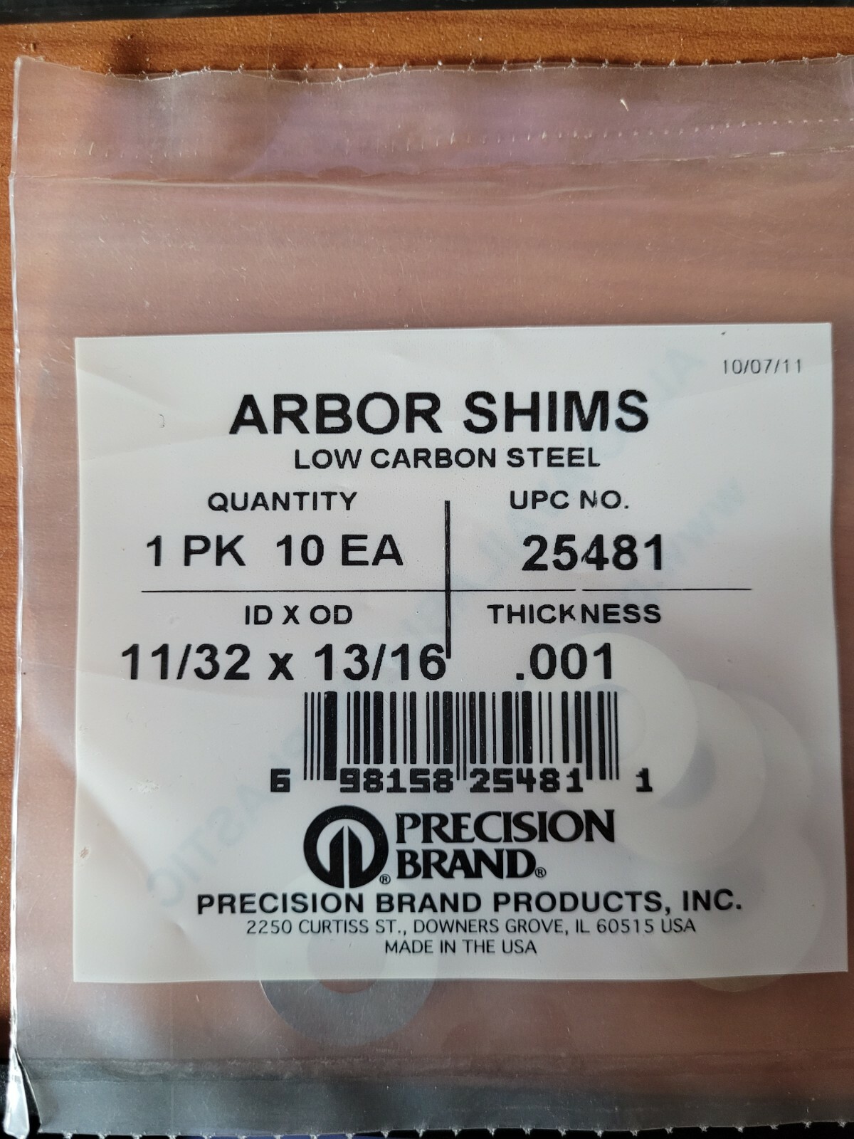 Arbor Shims – Low Carbon Steel 25481