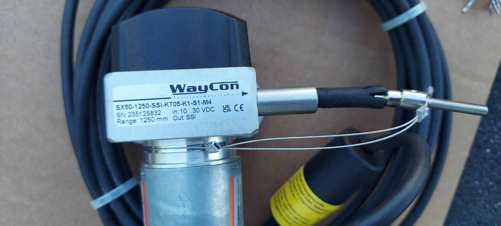 New Waycon SX50-1250-SSI-KT05-K1-S1-M4 Draw Wire Sensor Kubler 8.F3663.4123.G222