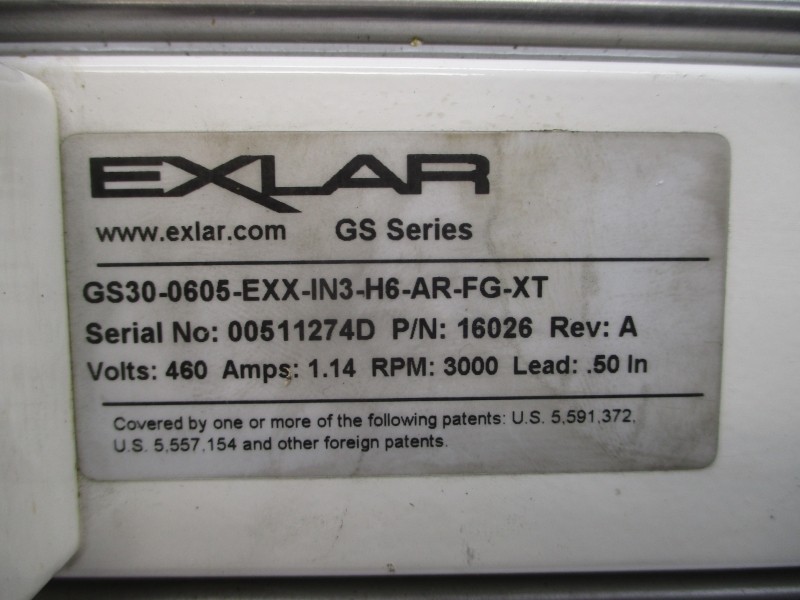 EXLAR GS30-0605-EXX-IN3-H6-AR-FG-XT 16026 REV. A 460V 1.14A NSNP