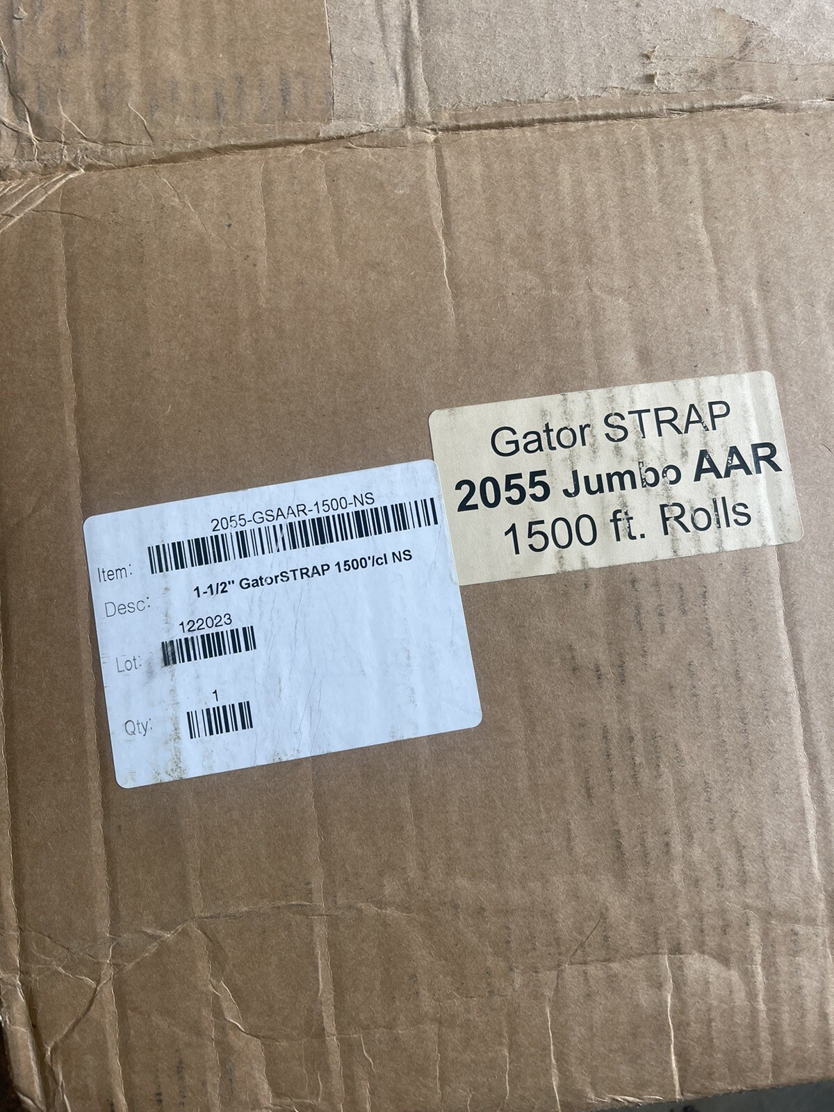 GATOR STRAP ROLL JUMBO 1-12” W, 1 500’ Roll. 2055 Jumbo AAR