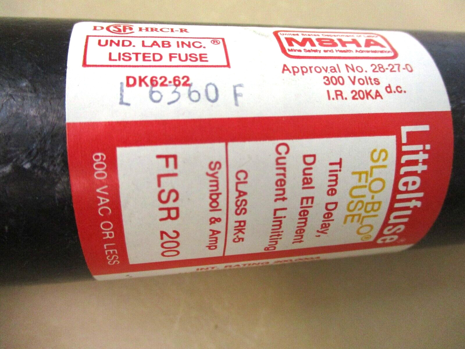 Littelfuse Tracor FLSR200 Slo-Blo Fuse Time Delay Dual Element RK5 Fuse 46465WVS