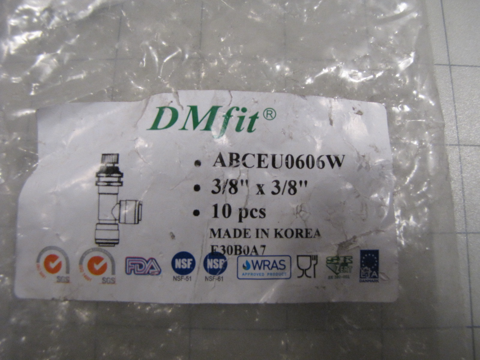 10pk DMfit 3/8″ x 3/8″ Bulkhead Control Valve Elbow Union ABCEU 0606W NEW