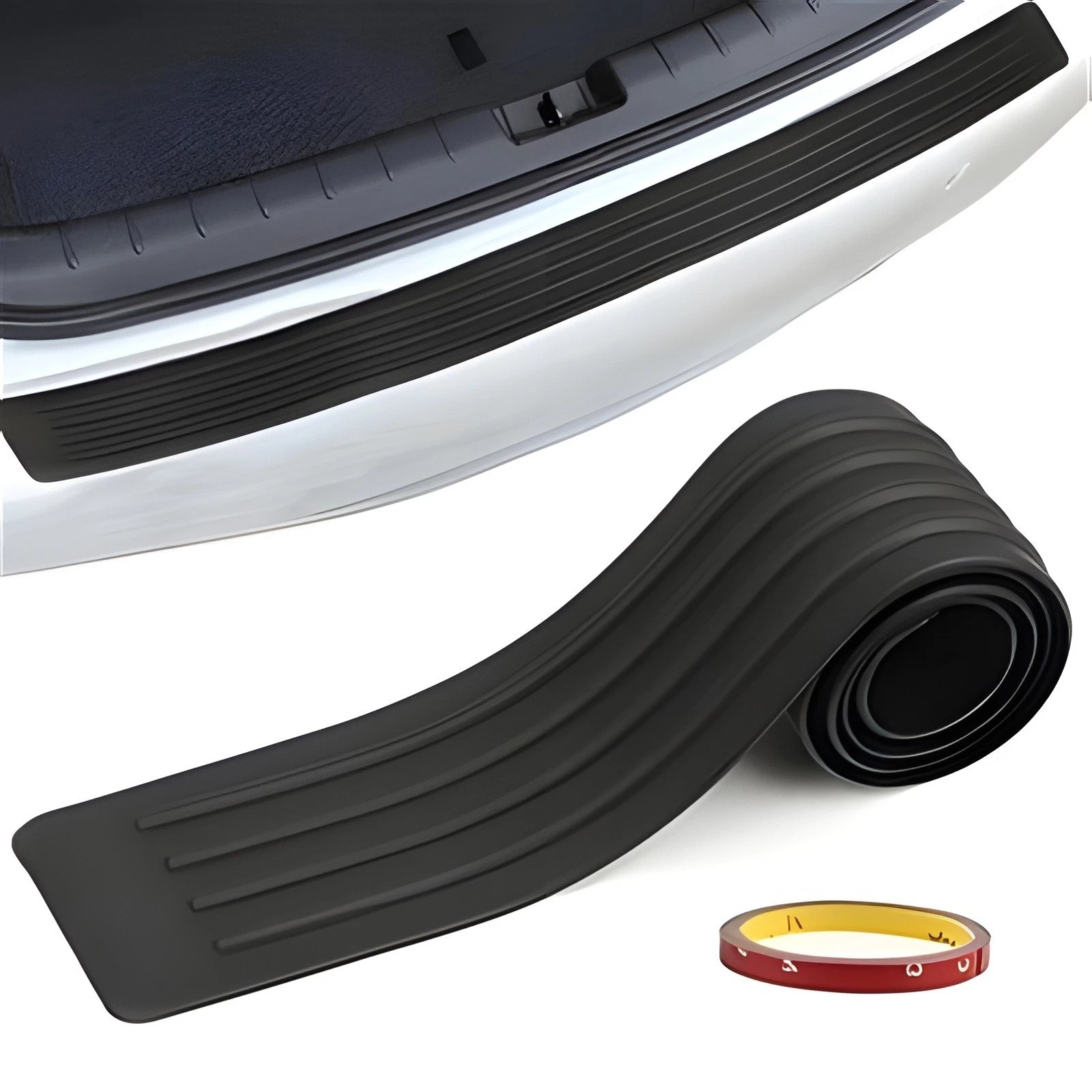 Rear Bumper Protector Guard Black Rubber Scratch Pad Trim Cover Universal