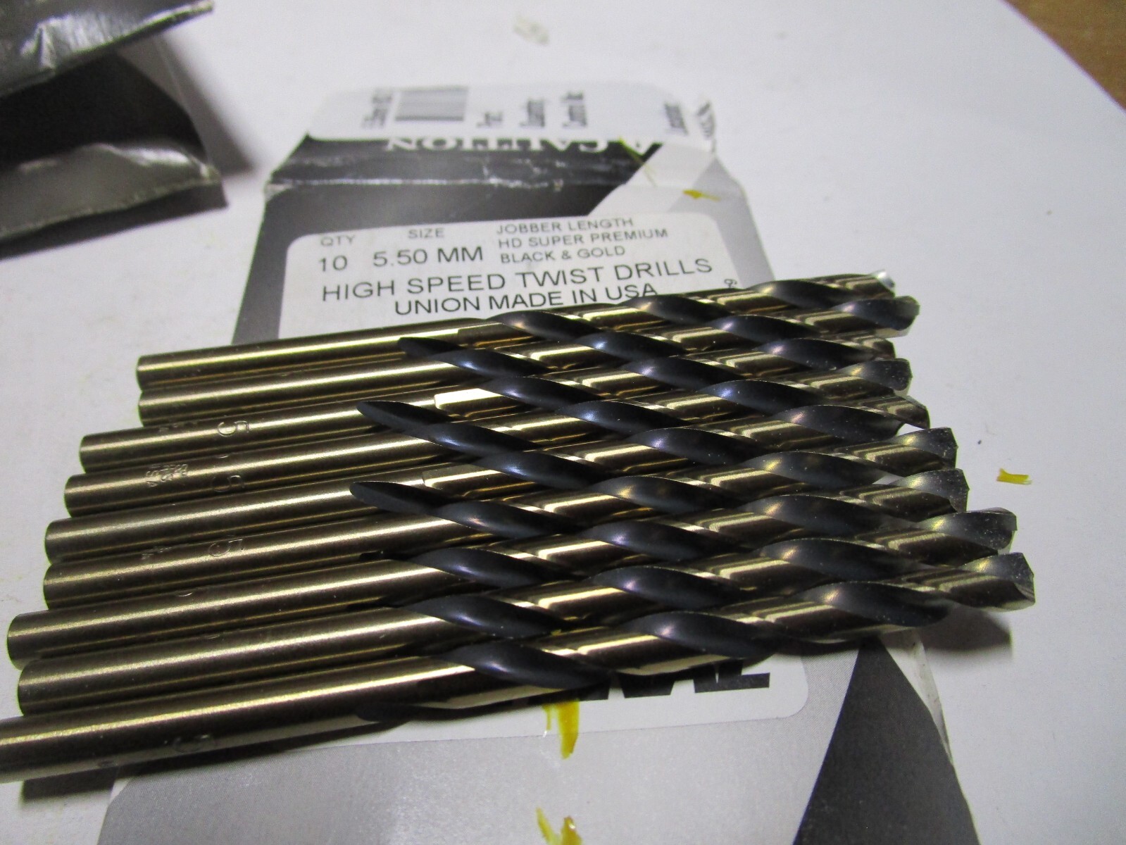 5.50mm x 95.0mm OAL 135° Split Black / Gold High Speed Steel Jobber Drill QTY 9