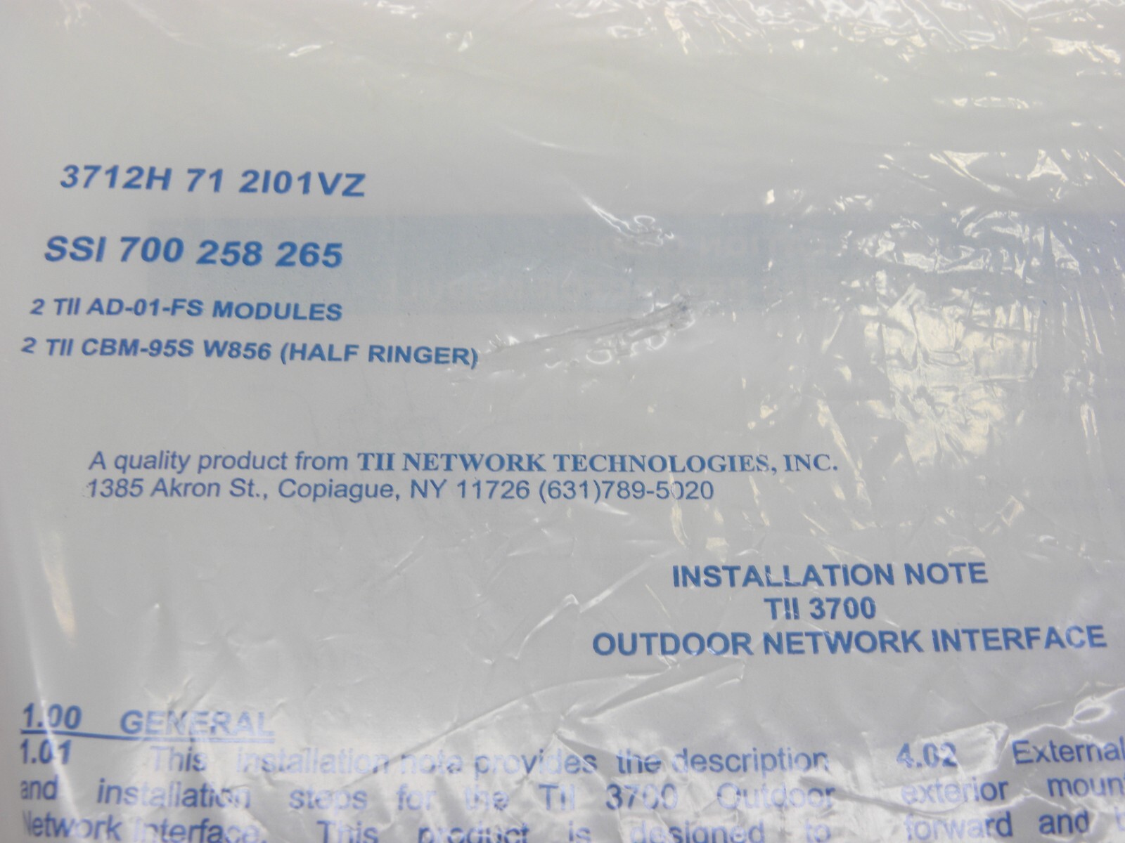 NEW Tii Network Interface Device 3700 Outdoor Network Interface 3712H-71-2101 VZ