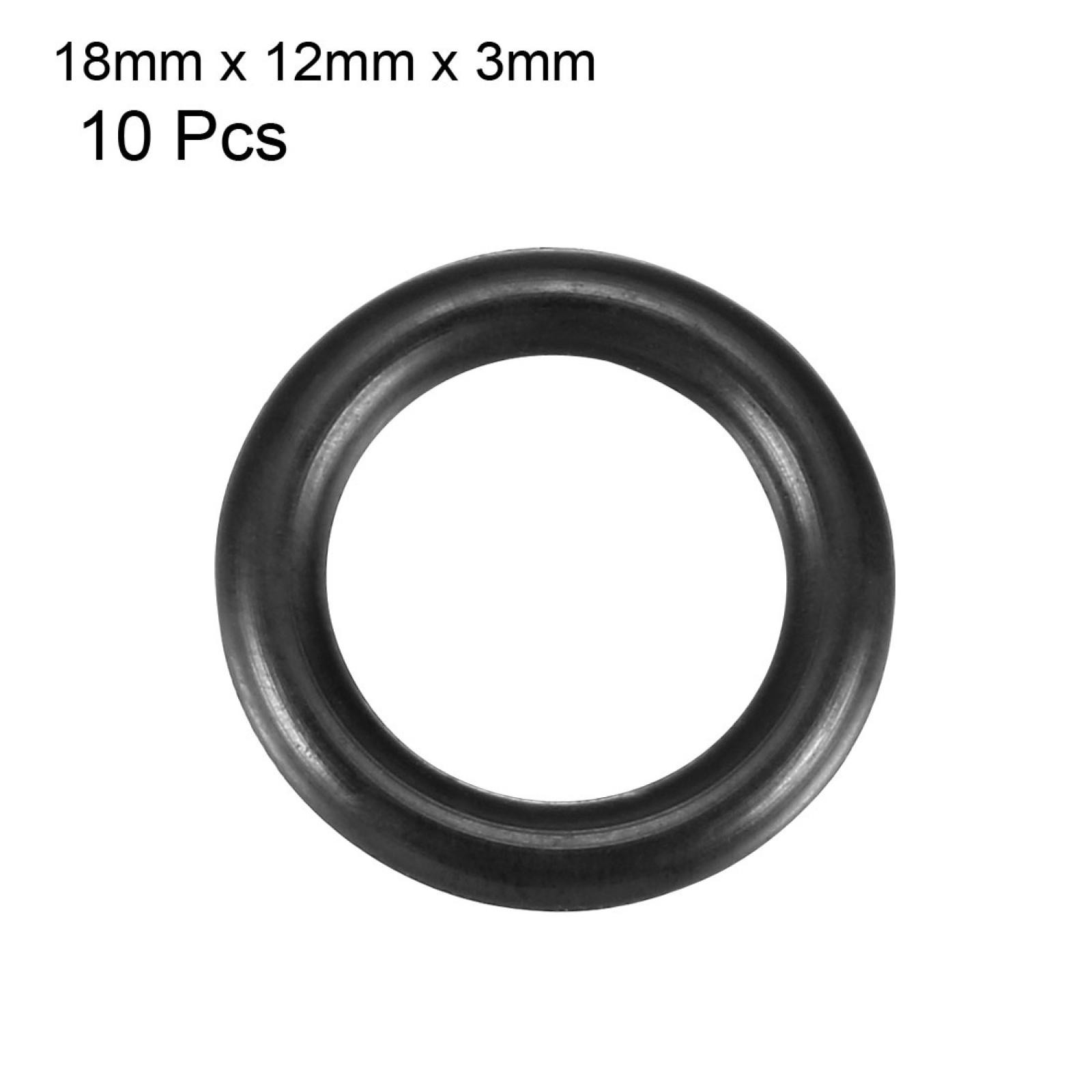 10 x Oil Seal O Rings Black Nitrile Rubber 18mm OD 3mm Thickness