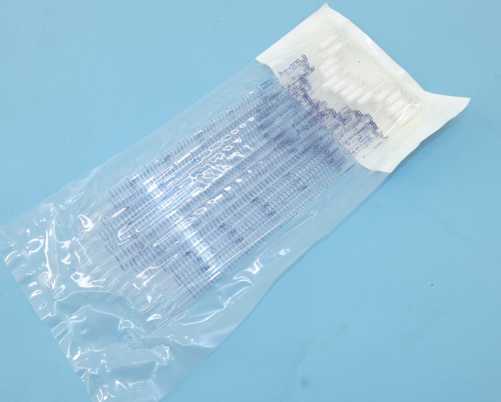 *Lot of 25* Corning Pyrex Glass Plugged Disposable Serological Pipets 5mL in …