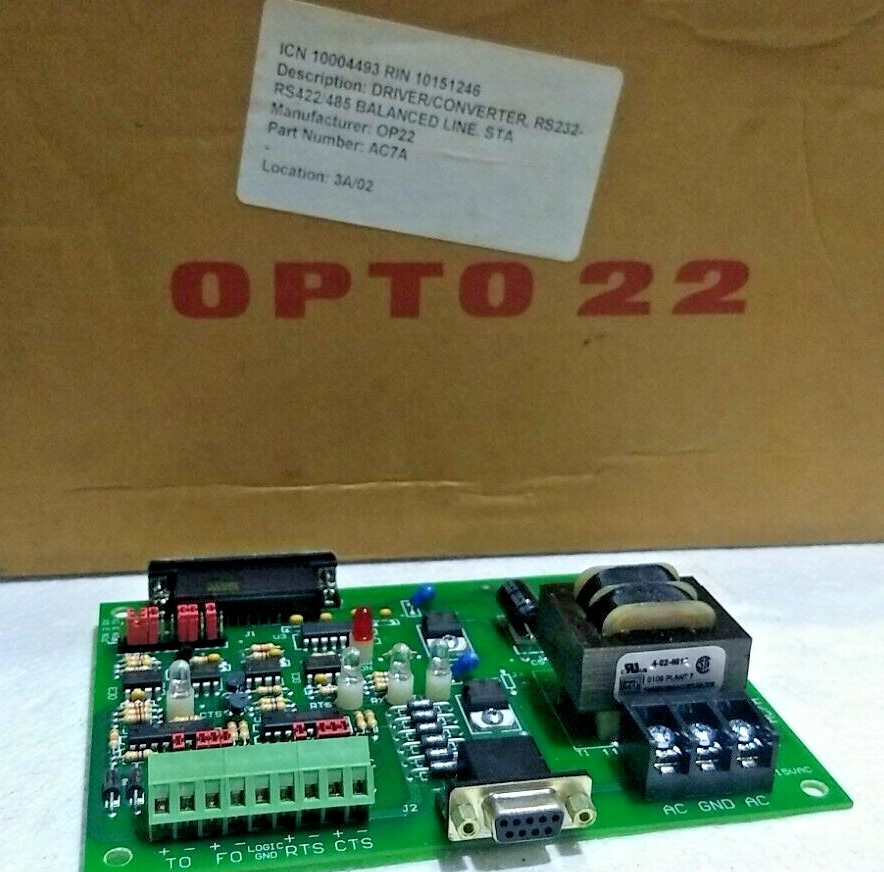 OPTO22 Driver Converter AC7A – RS232-RS422/485 Balanced Line.Sta. PCB